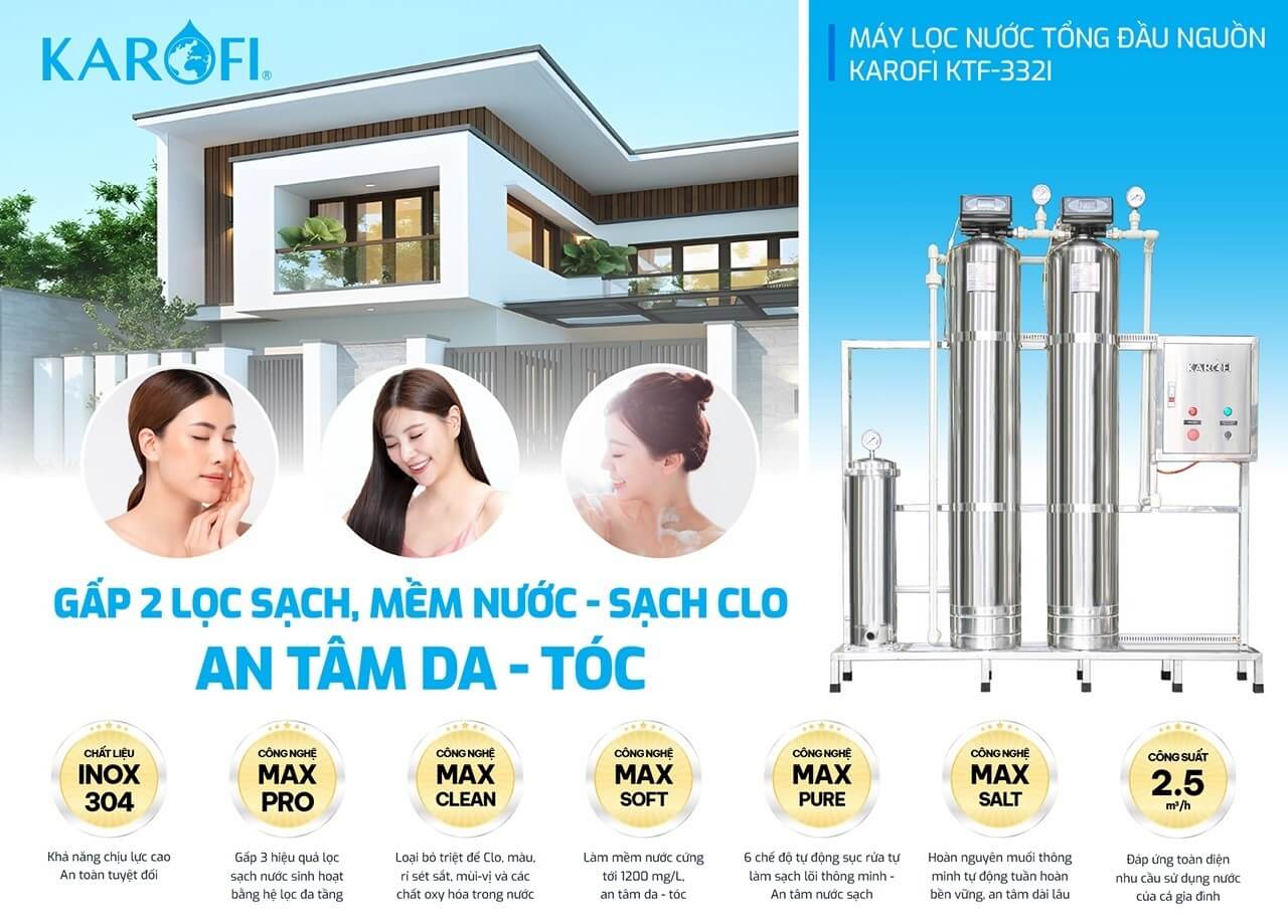 Máy lọc nước tổng đầu nguồn Karofi KTF-332I