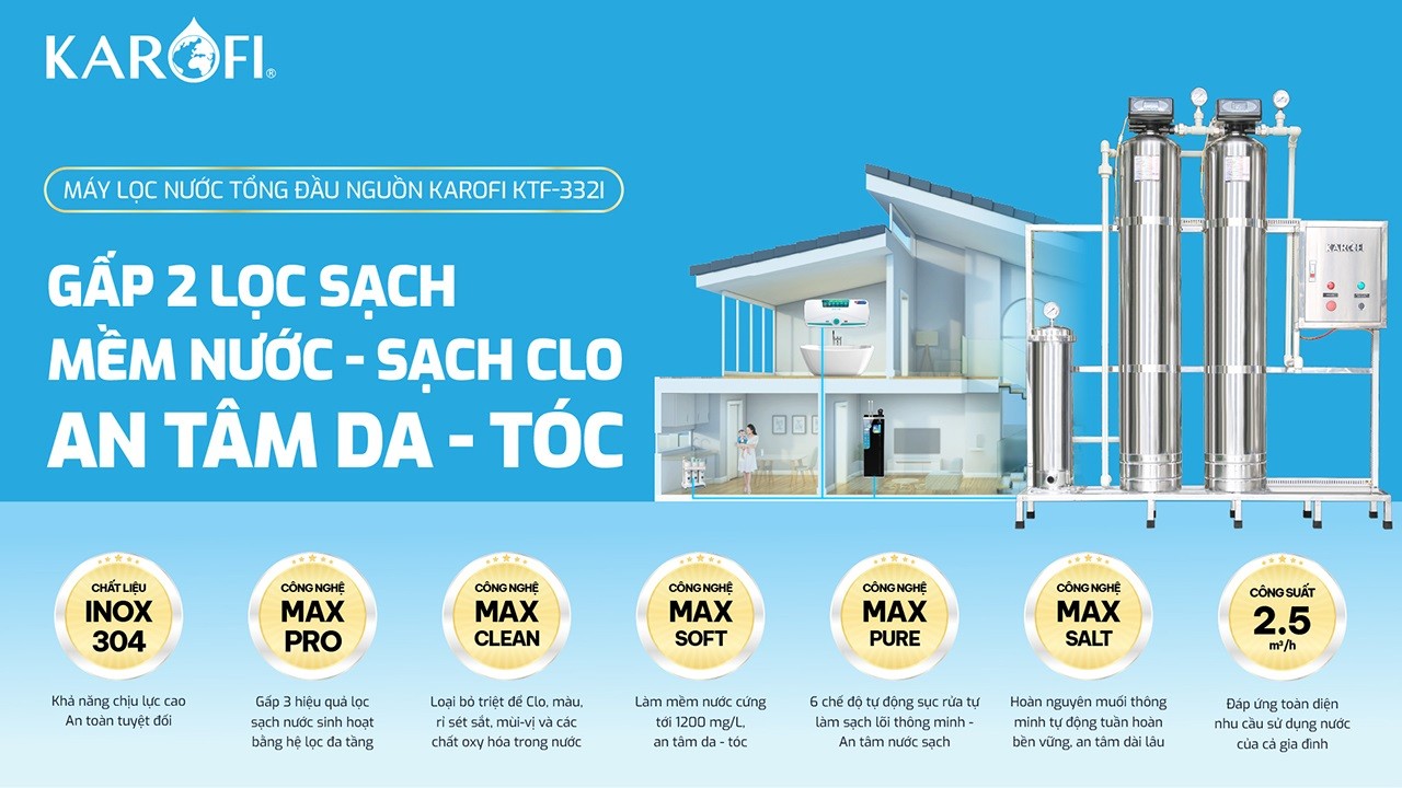 Máy lọc nước tổng đầu nguồn Karofi KTF-332I