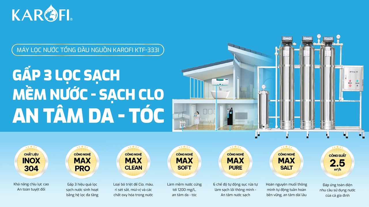 Máy lọc nước tổng đầu nguồn Karofi KTF-333I