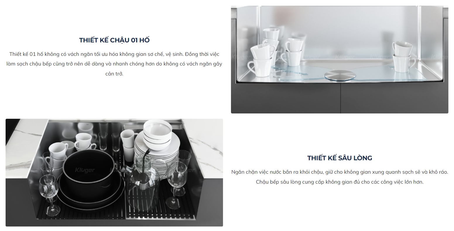 Chậu rửa chén Posco 304 đánh bóng bề mặt KLUGER KF8121B-S75 (K200 Series)