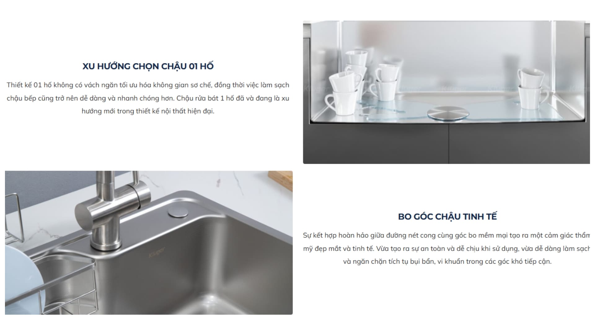 Chậu rửa chén Posco 304 Super Linen dập nổi KLUGER KH8048SLPlus (HARU Series)
