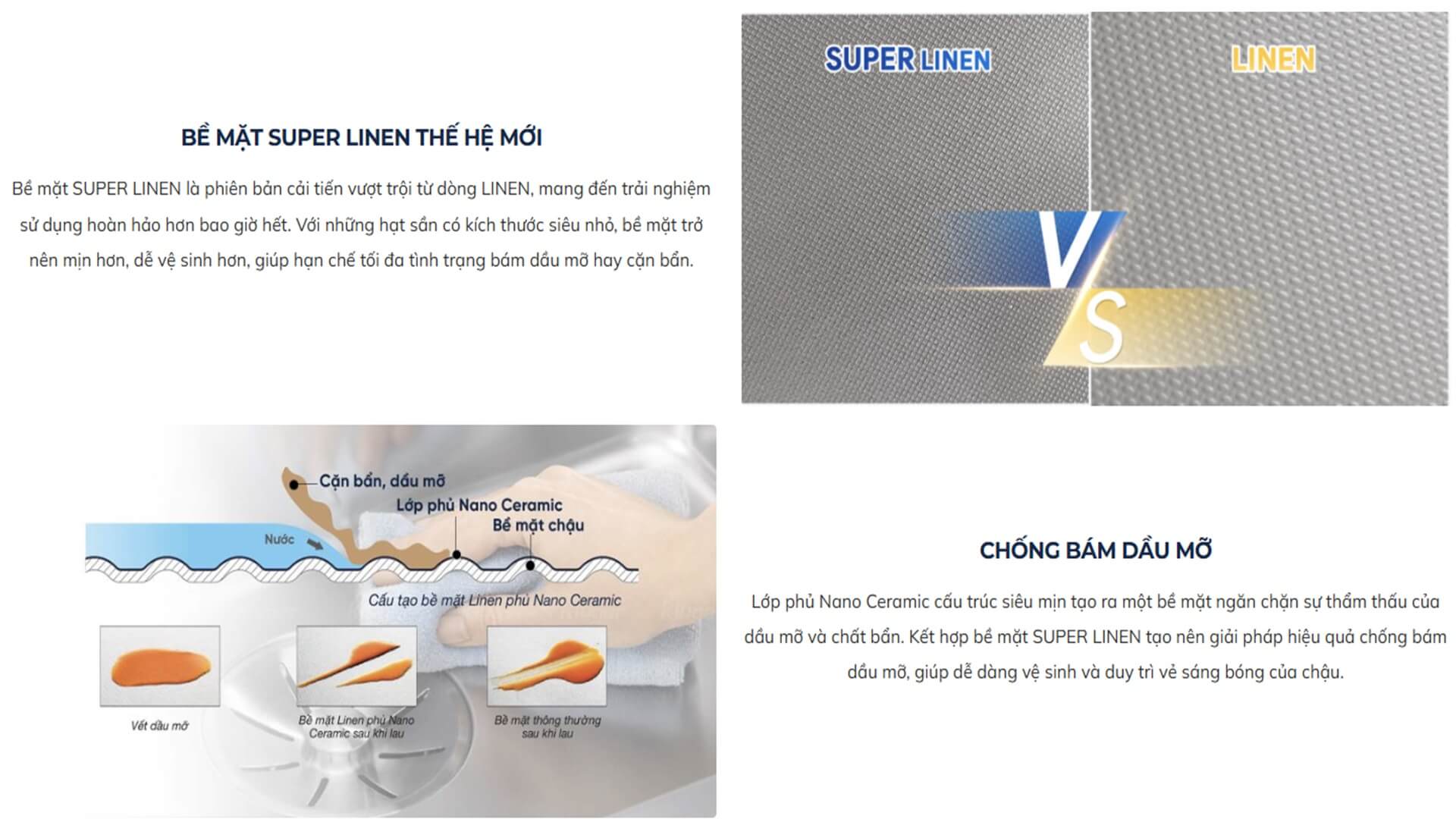 Chậu rửa chén Posco 304 Super Linen dập nổi KLUGER KH8050SLPlus (HARU Series)