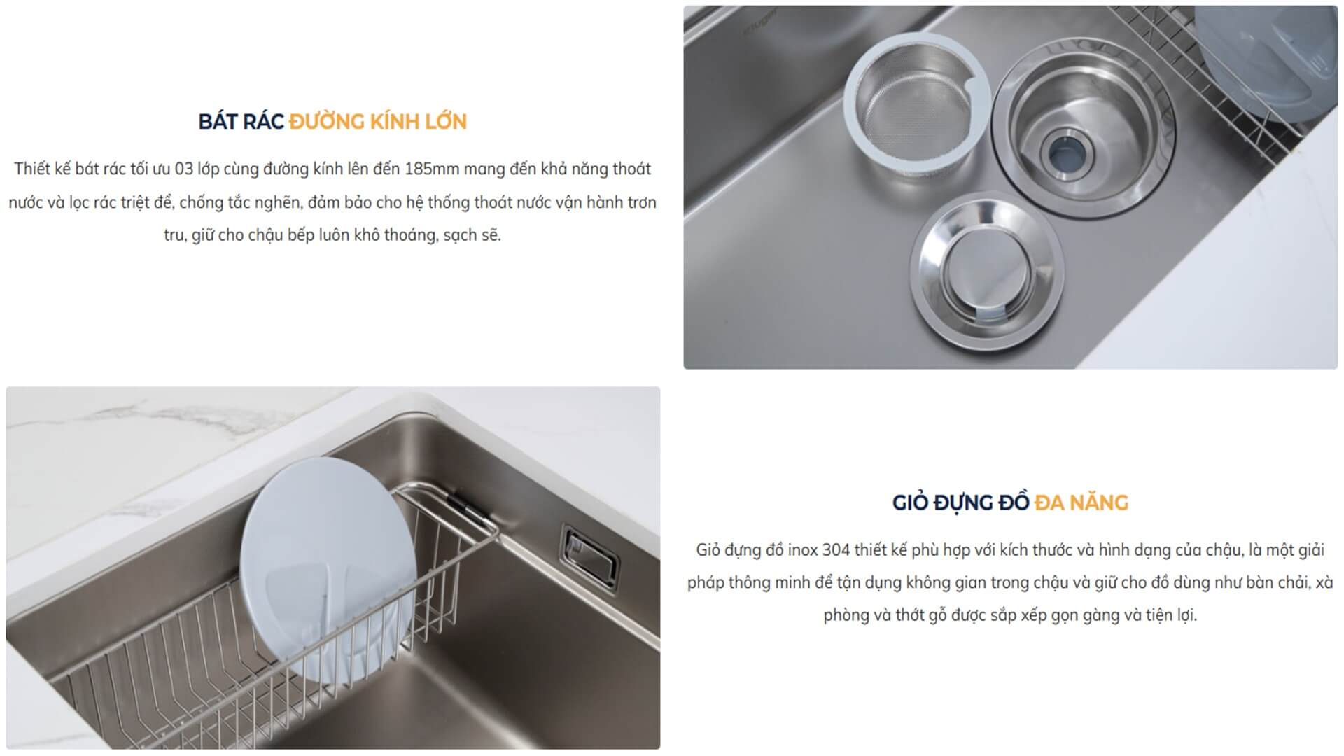Chậu rửa chén Posco 304 Linen dập nổi KLUGER KO7847FSPlus (OMI Series)