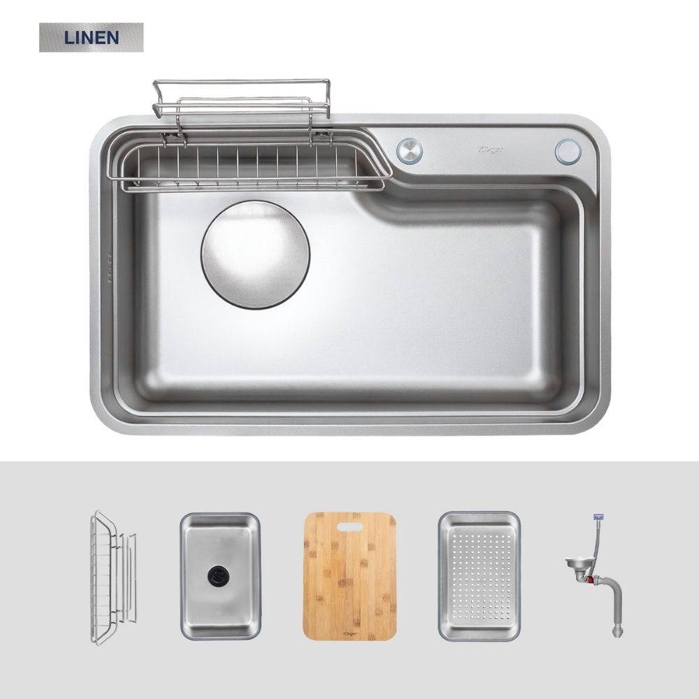 Chậu rửa chén Posco 304 Linen dập nổi Kluger KF7848FS - DO Plus