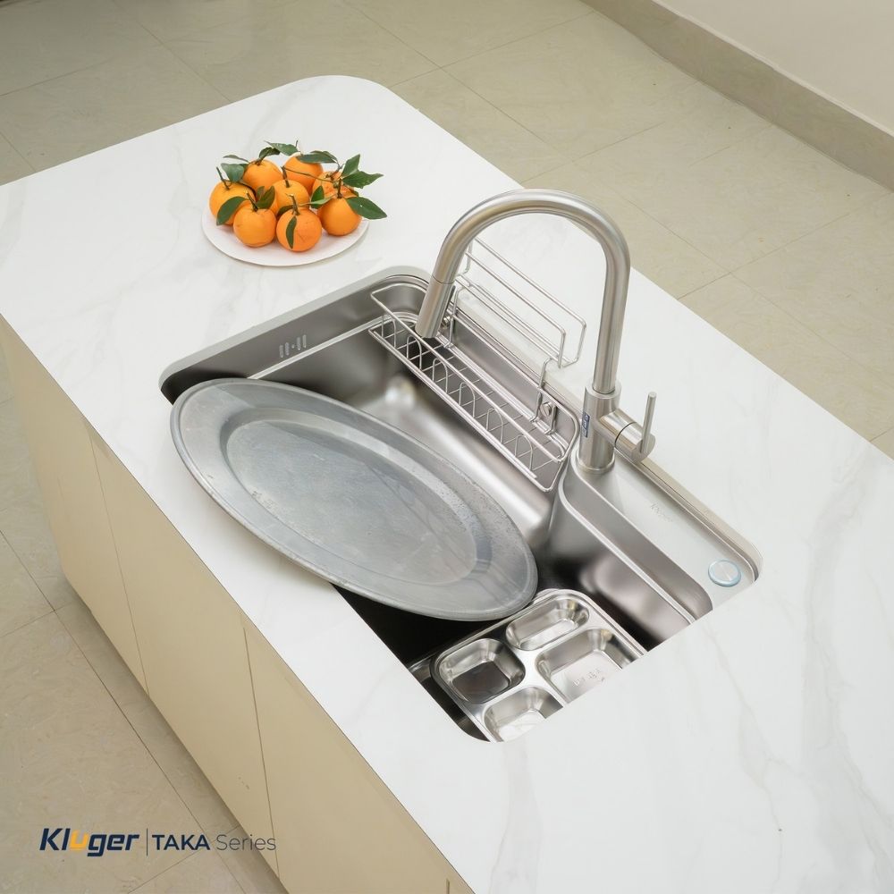 Chậu rửa chén Posco 304 Linen dập nổi Kluger KF7848FS - DO Plus