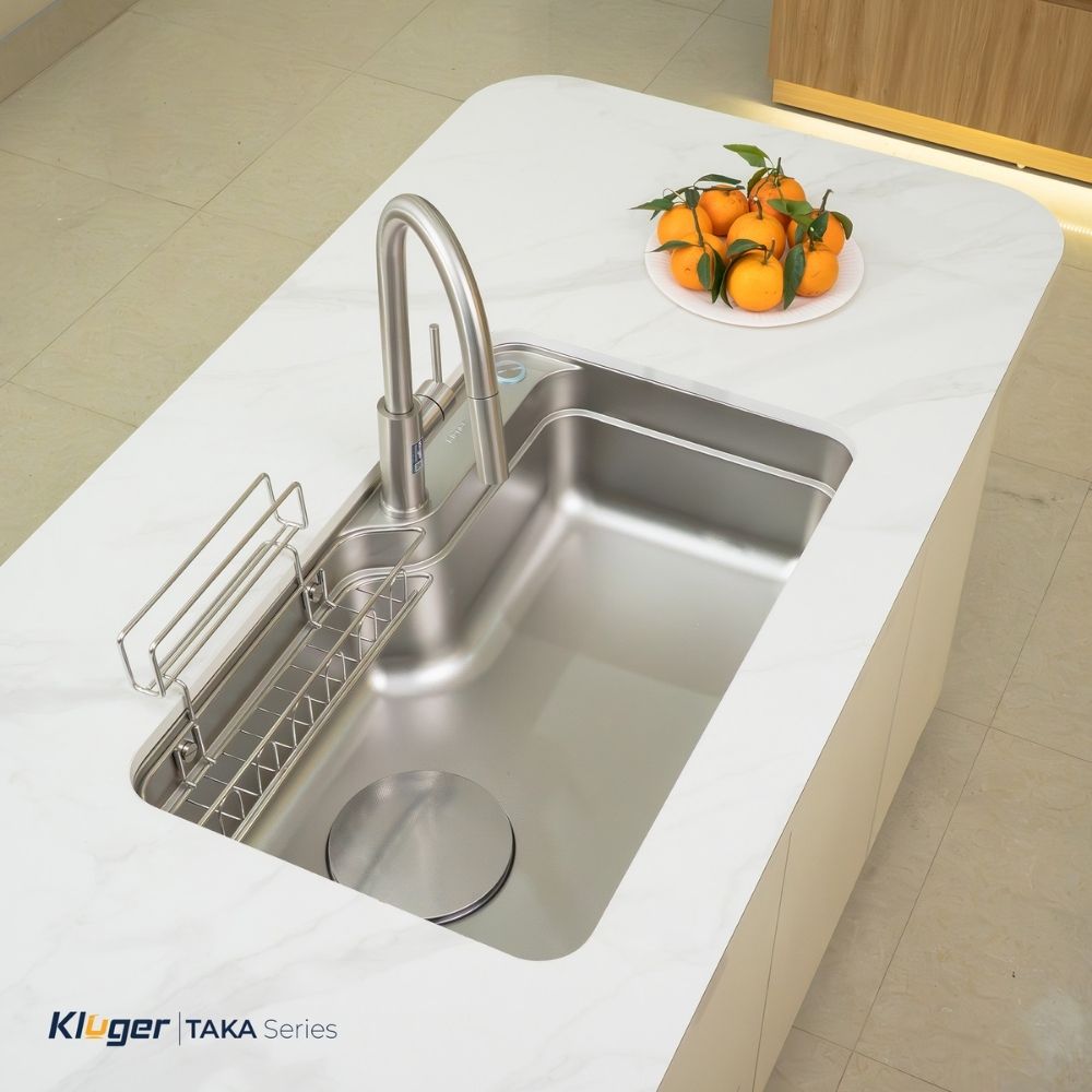 Chậu rửa chén Posco 304 Linen dập nổi Kluger KF7848FS - DO Plus