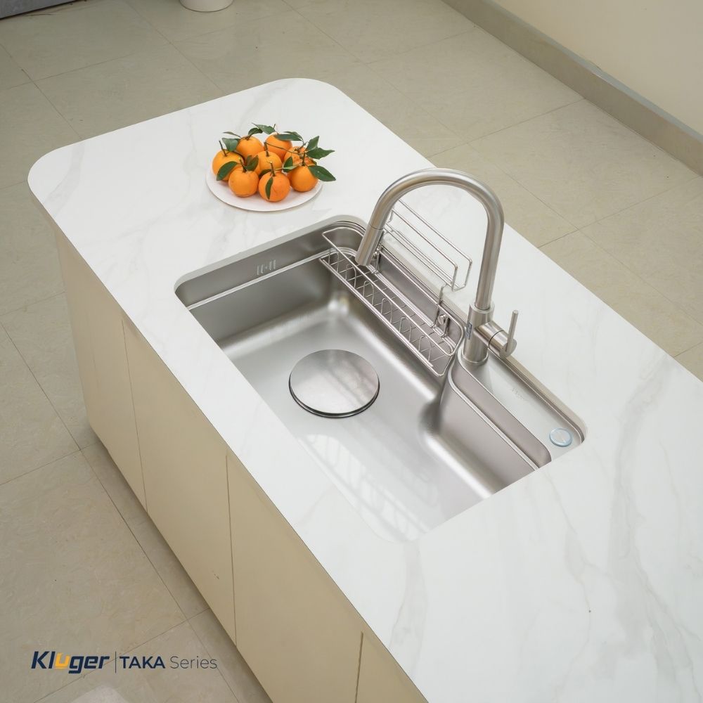 Chậu rửa chén Posco 304 Linen dập nổi Kluger KF7848FS - DO Plus