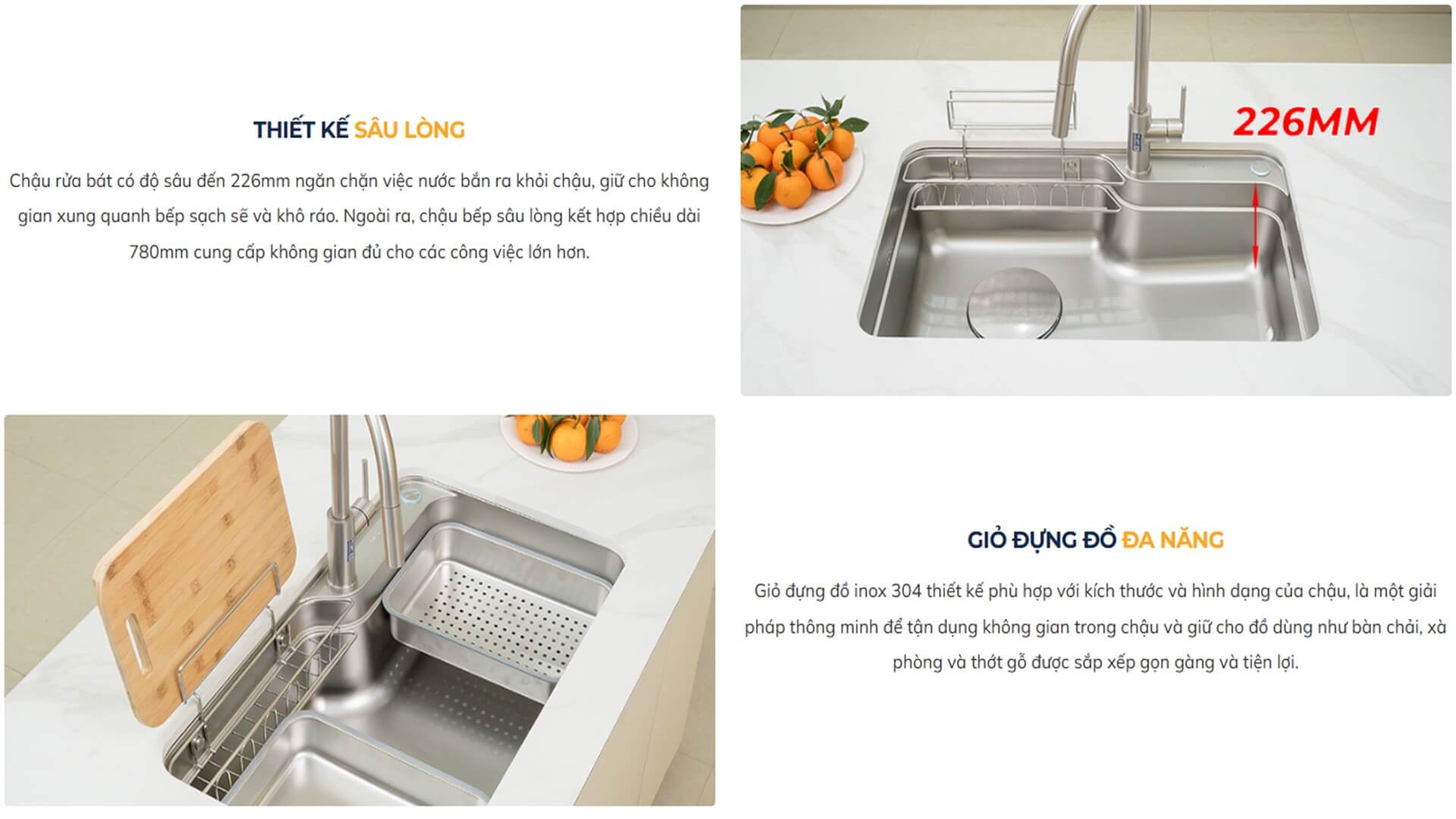 Chậu rửa chén Posco 304 Linen dập nổi Kluger KF7848FS - DO Plus