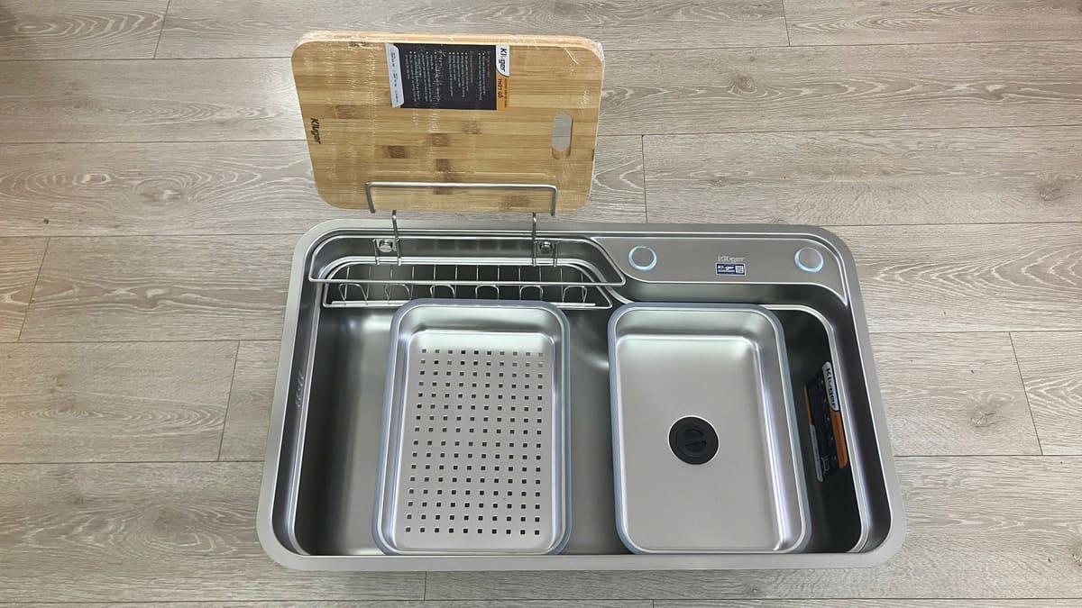 Chậu rửa chén Posco 304 Linen dập nổi Kluger KF7848FS - DO Plus