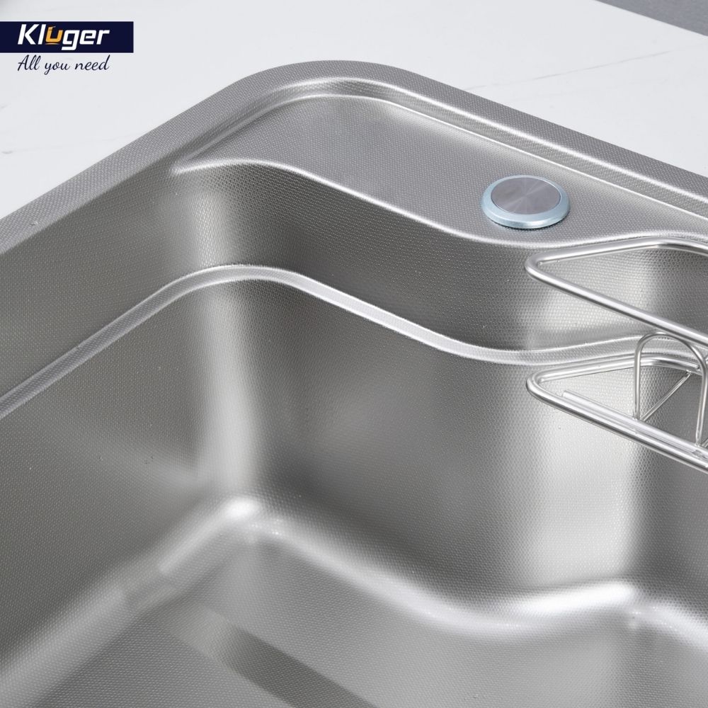 Chậu rửa chén Posco 304 Linen dập nổi Kluger KF7848FS LUX