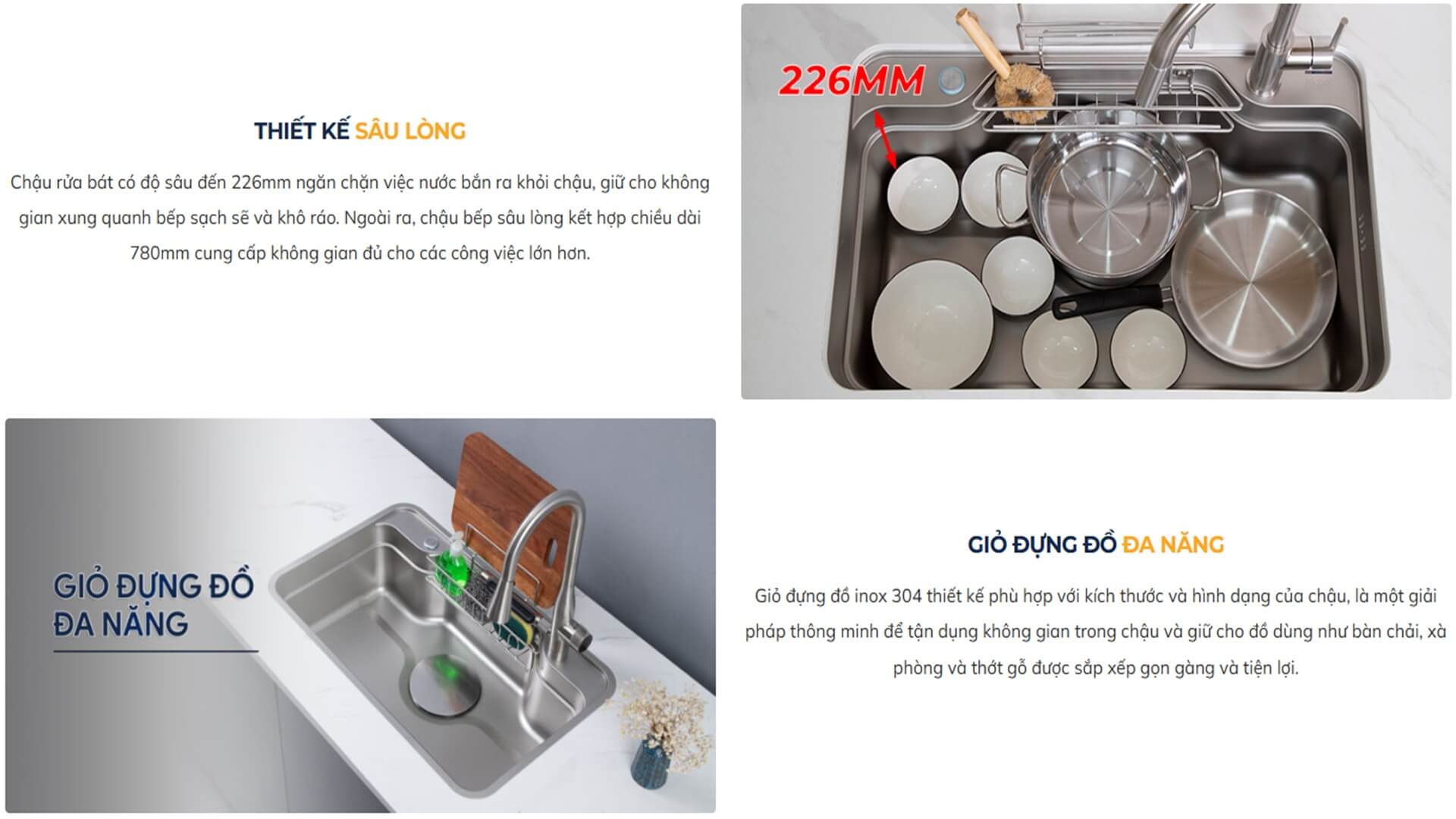 Chậu rửa chén Posco 304 Linen dập nổi Kluger KF7848FS LUX
