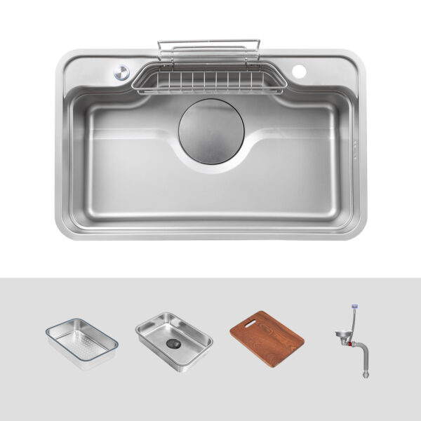 Chậu rửa chén Posco 304 Linen dập nổi KLUGER KF7848FS-S78-PLUS (TAKA Series)