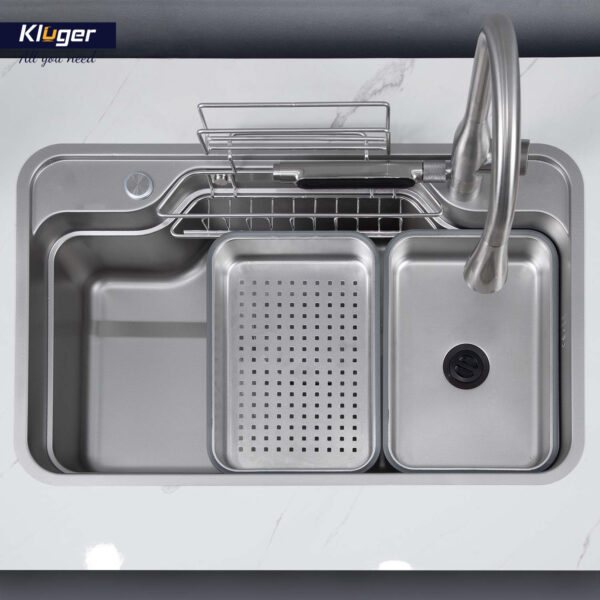 Chậu rửa chén Posco 304 Linen dập nổi KLUGER KF7848FS-S78-PLUS (TAKA Series)
