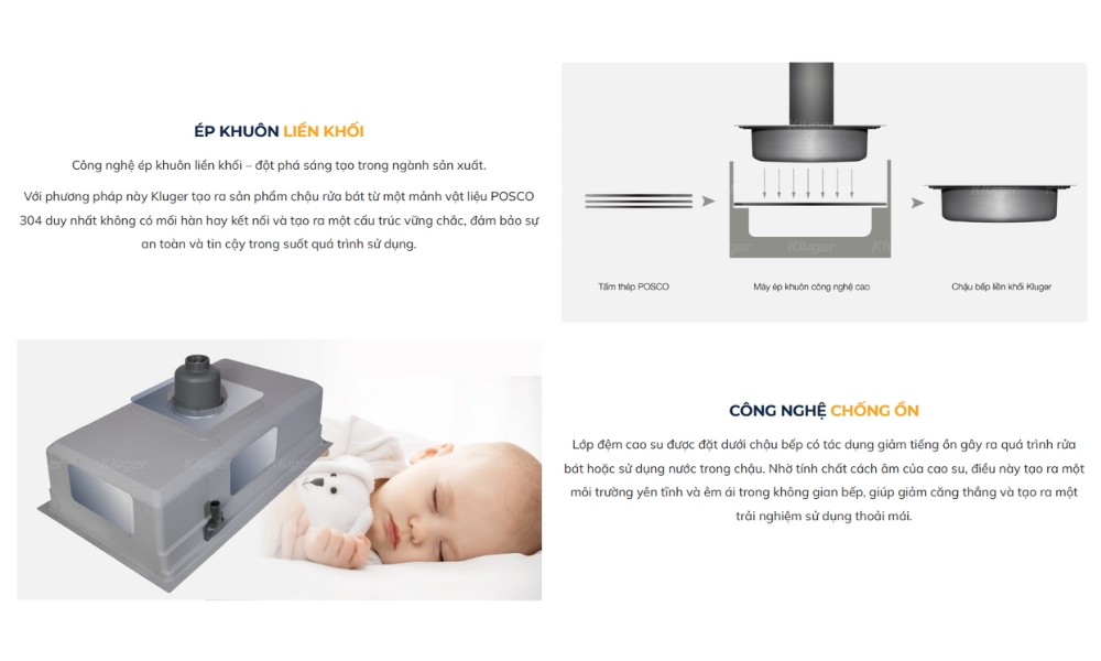 Chậu rửa chén Posco 304 Linen dập nổi KLUGER KF7848FS-S78-PLUS (TAKA Series)