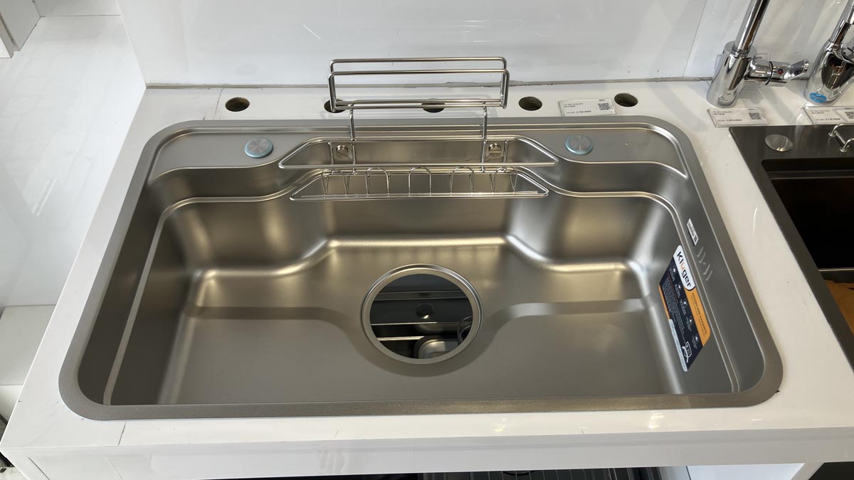 Chậu rửa chén Posco 304 Linen dập nổi Kluger KF7848FS - S78 Plus