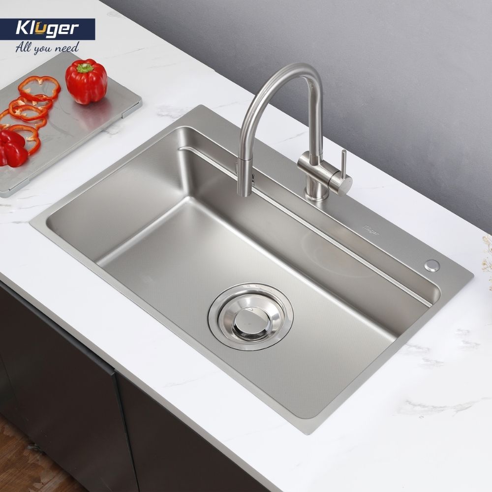 Chậu rửa chén Posco 304 Linen dập nổi KLUGER KF7850FSBasic (MOD Series)