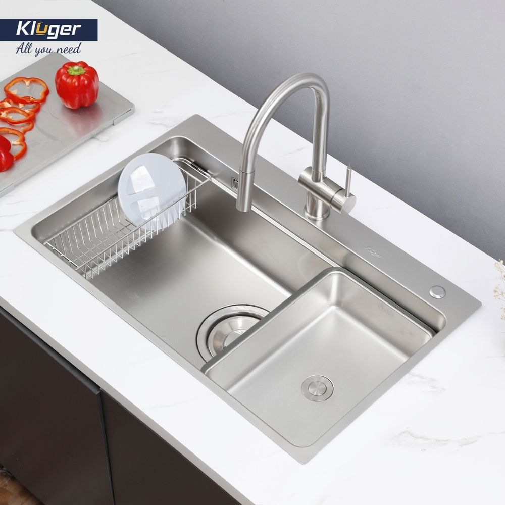 Chậu rửa chén Posco 304 Linen dập nổi KLUGER KF7850FSPlus (MOD Series)