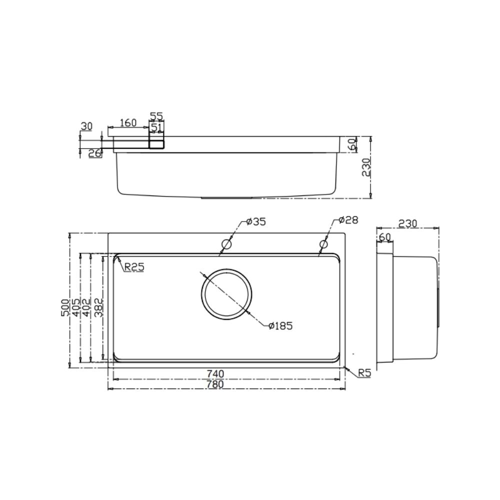 Chậu rửa chén Posco 304 Linen dập nổi KLUGER KF7850FSPlus (MOD Series)