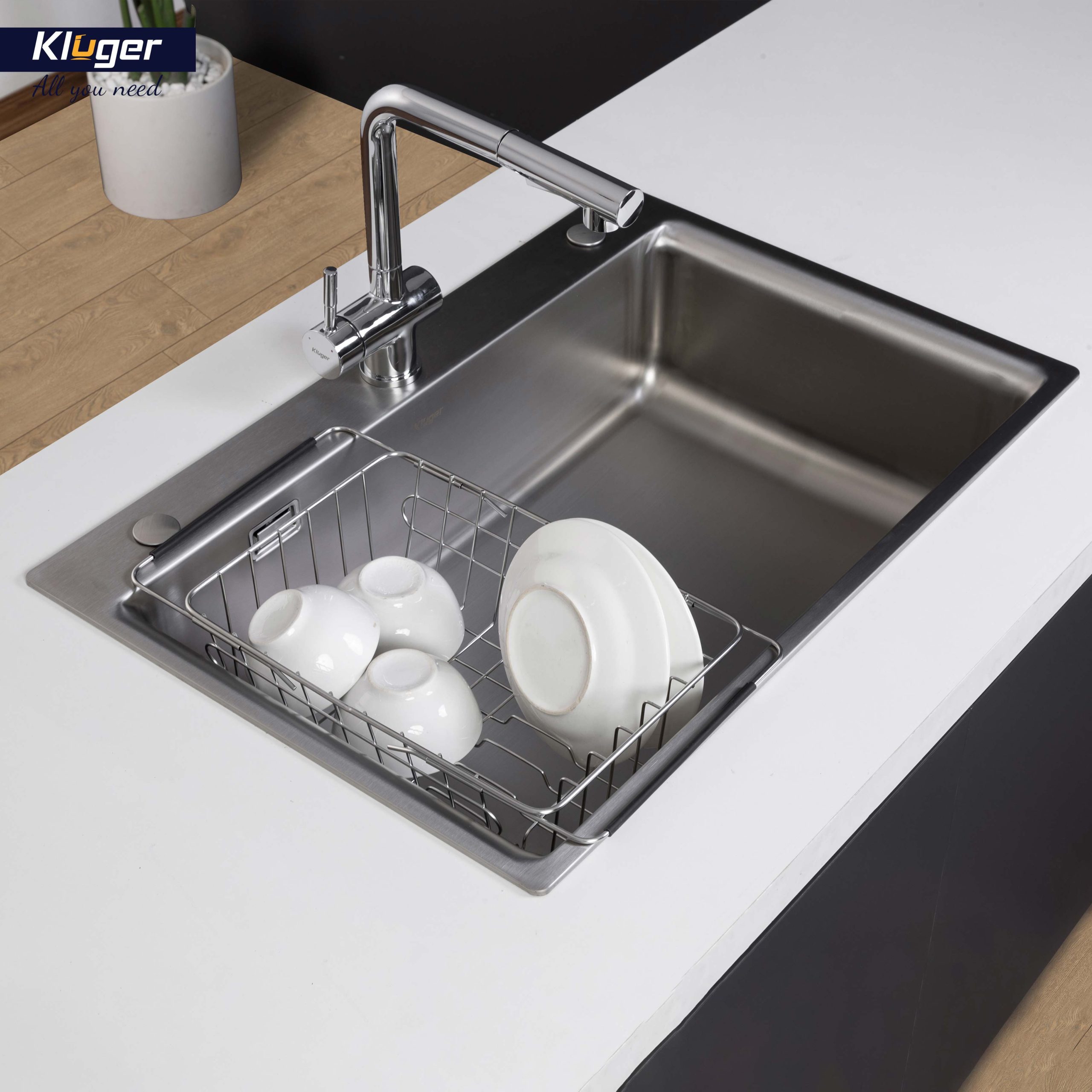 Chậu rửa chén Posco 304 đánh bóng bề mặt KLUGER KF8121B-S75 (K200 Series)