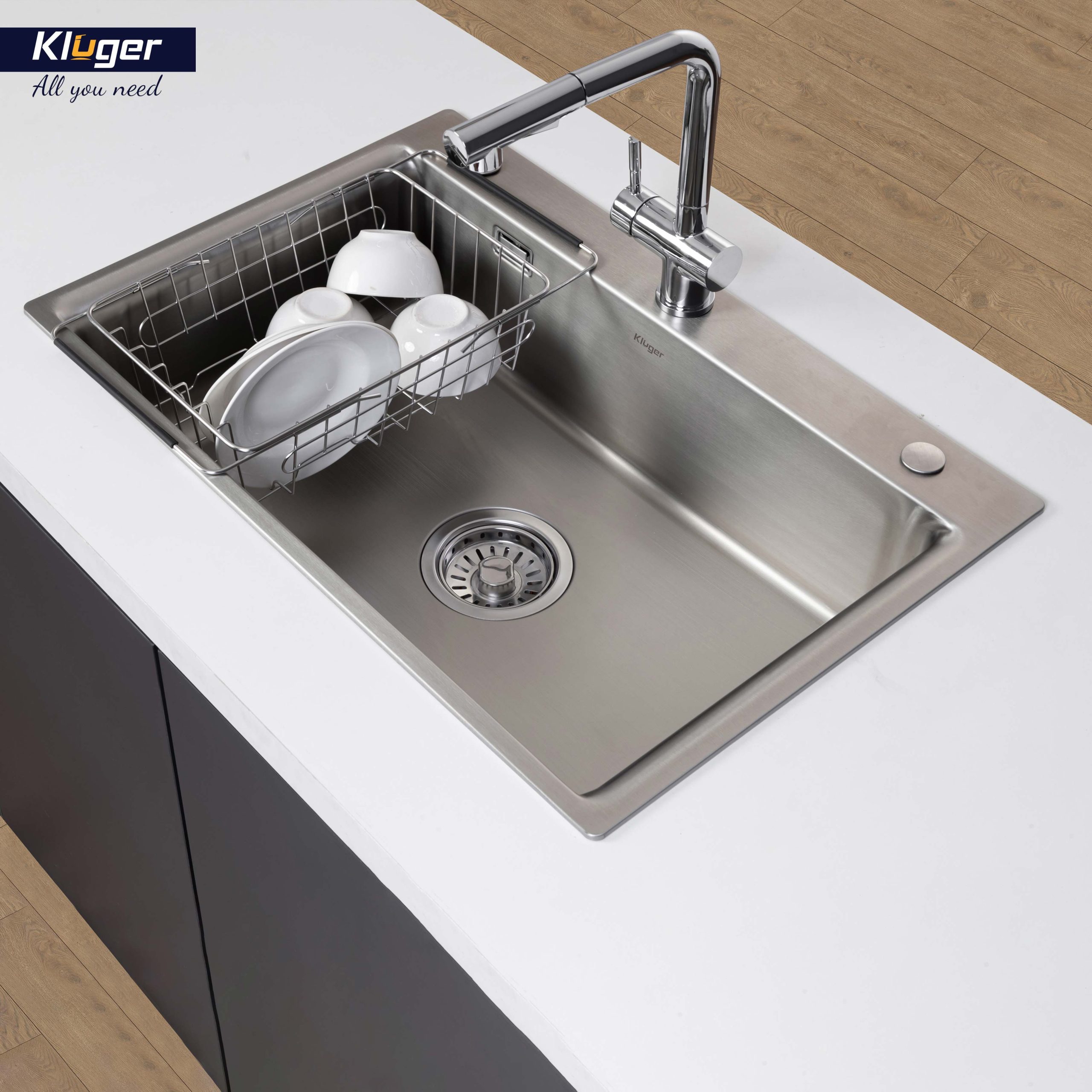 Chậu rửa chén Posco 304 đánh bóng bề mặt KLUGER KF8121S-S75 (K200 Series)