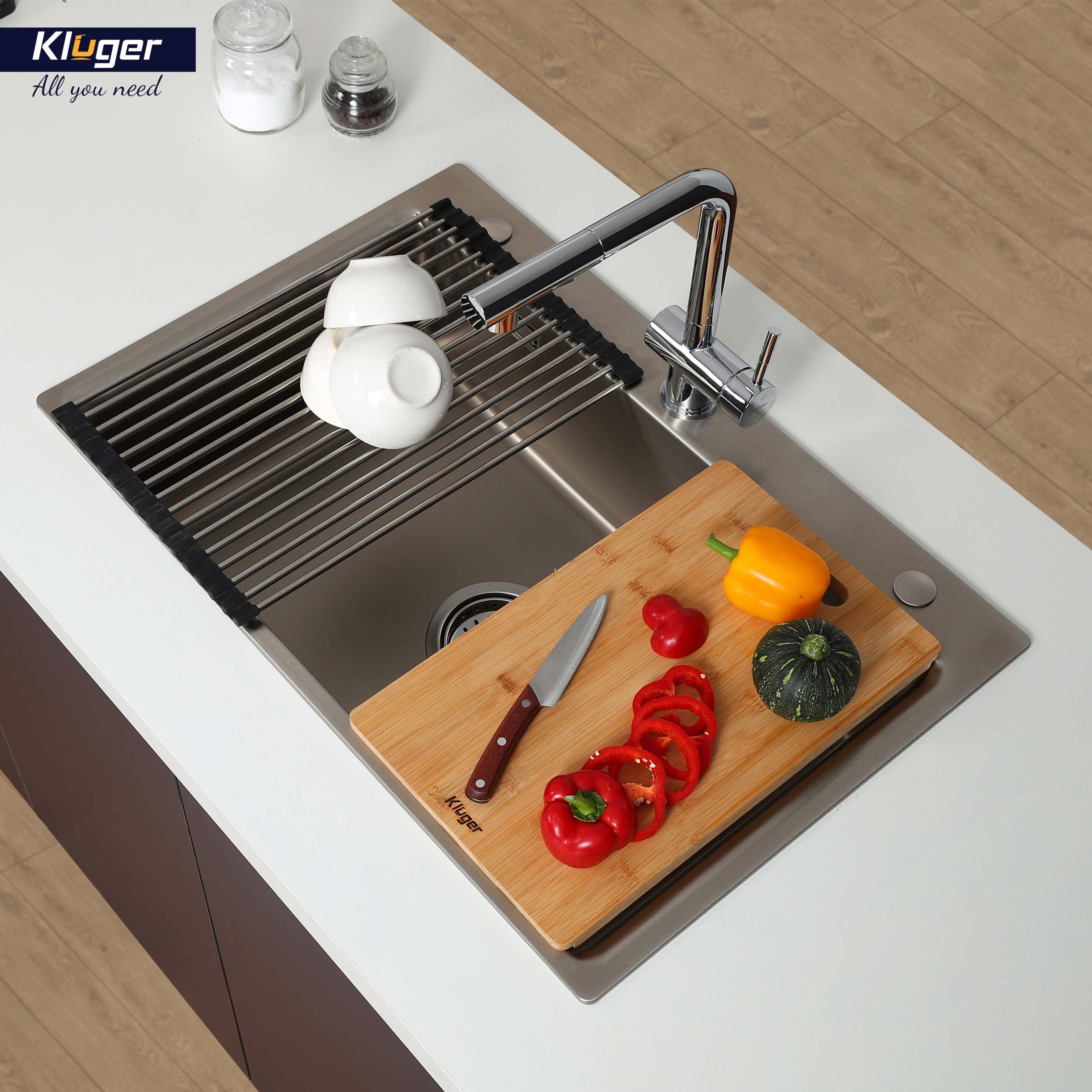 Chậu rửa chén Posco 304 đánh bóng bề mặt KLUGER KF8121S-S75 (K200 Series)