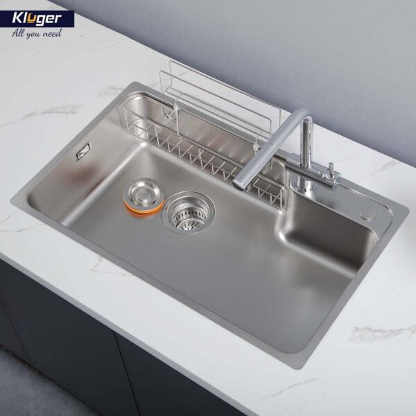 Chậu rửa chén Posco 304 Linen dập nổi KLUGER KF8171FS-S80 (K700 Series)