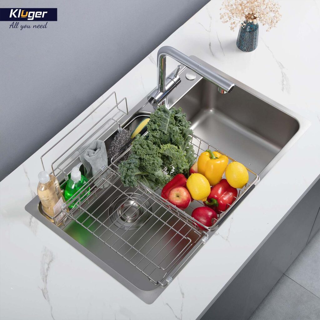 Chậu rửa chén Posco 304 Linen dập nổi KLUGER KF8171FS-S80 (K700 Series)
