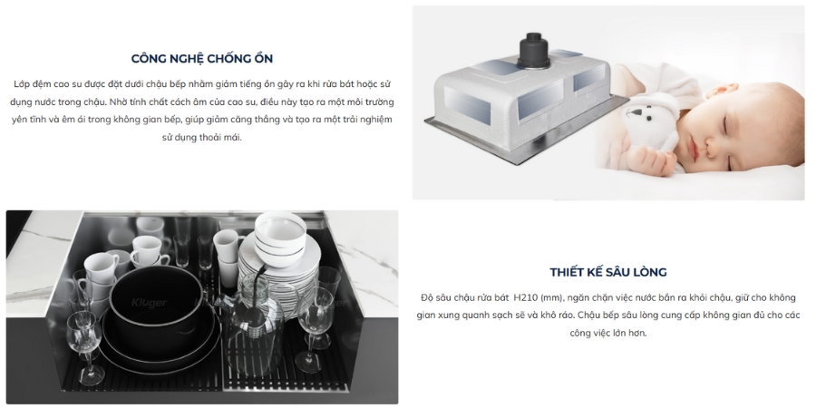 Đặc điểm nổi bật chậu rửa chén Posco 304 Linen dập nổi Kluger KF8171FS-S80