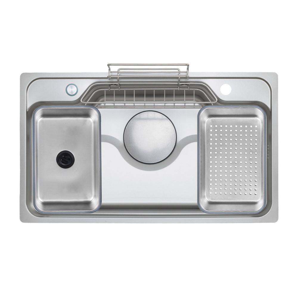 Chậu rửa chén Posco 304 Linen dập nổi Kluger KF8248FS Plus