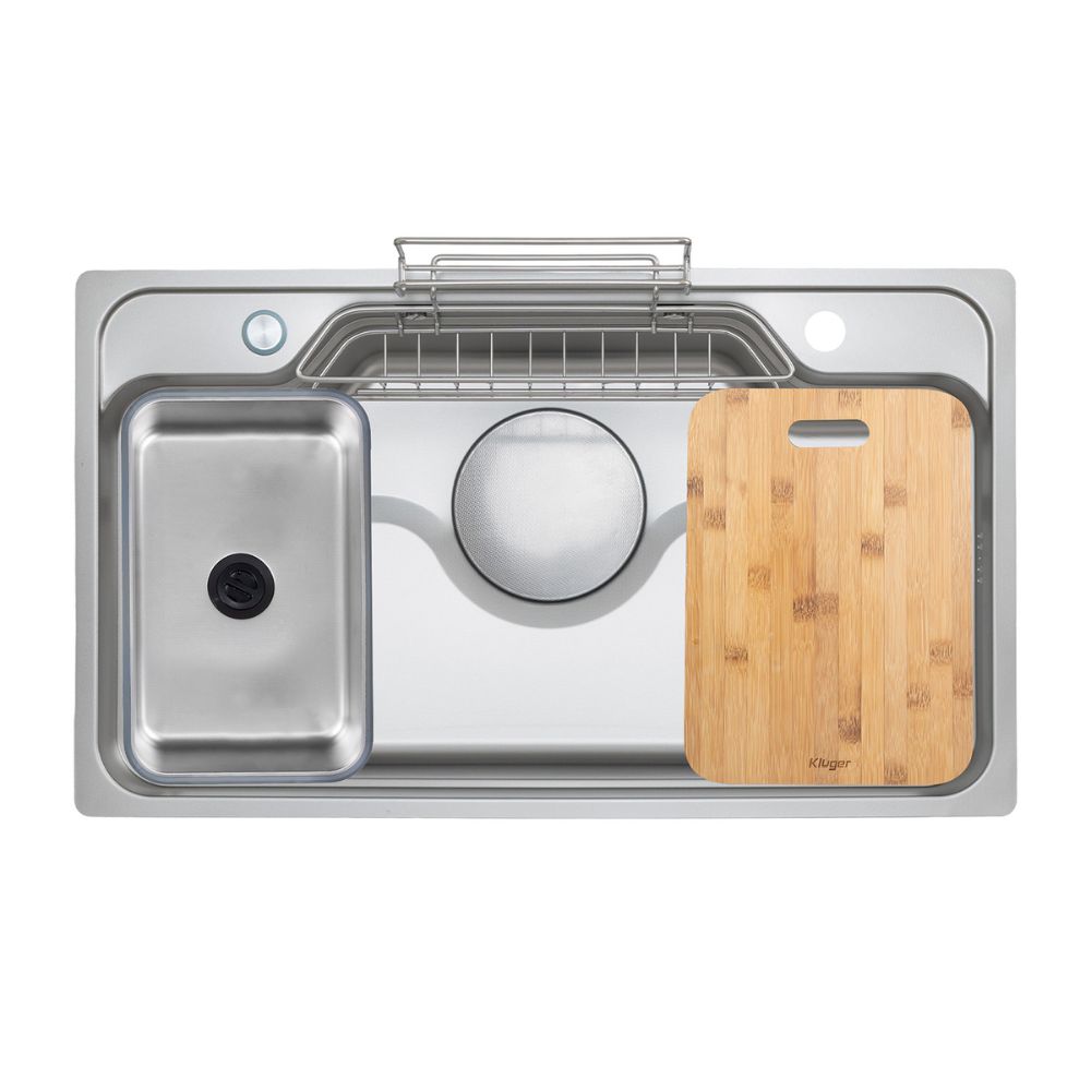 Chậu rửa chén Posco 304 Linen dập nổi Kluger KF8248FS Plus