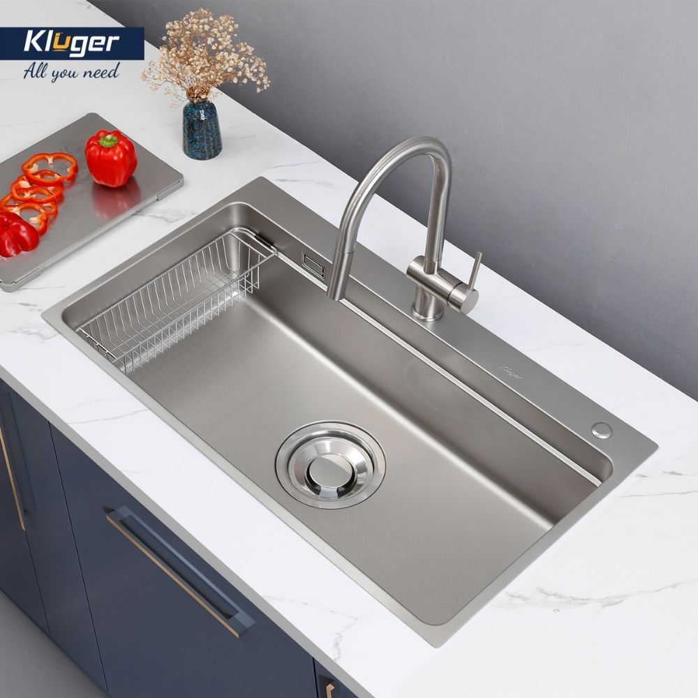Chậu rửa chén Posco 304 Linen dập nổi KLUGER KF8850FSBasic (MOD Series)