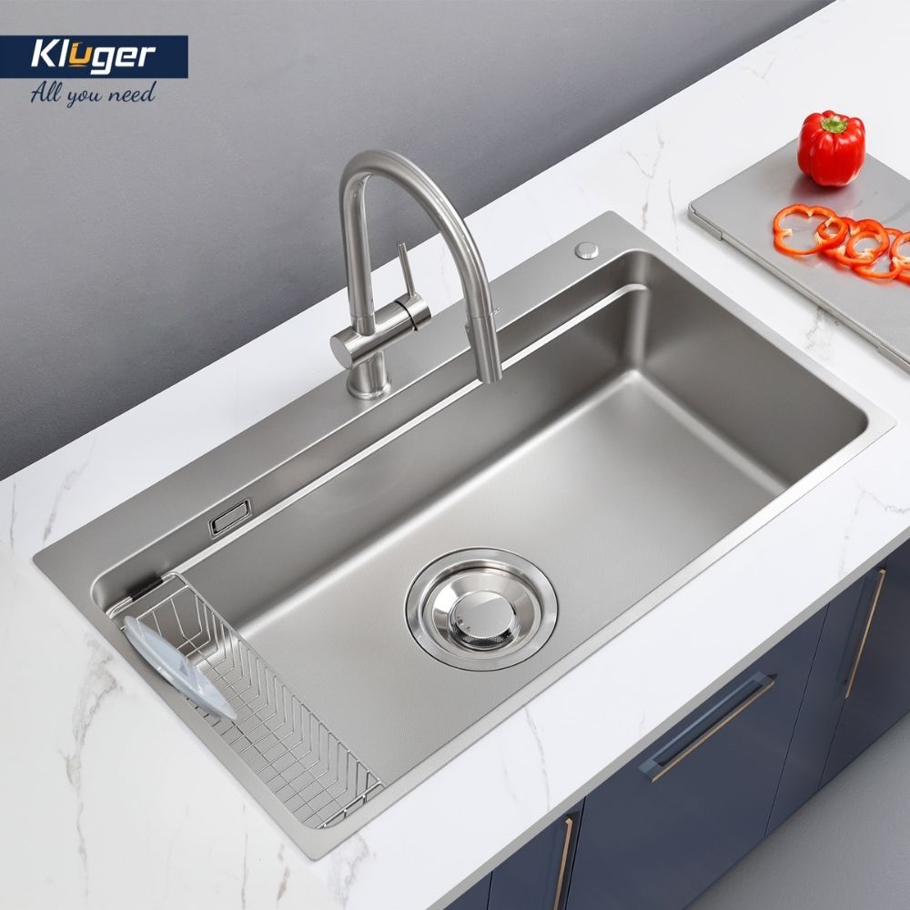 Chậu rửa chén Posco 304 Linen dập nổi KLUGER KF8850FSBasic (MOD Series)