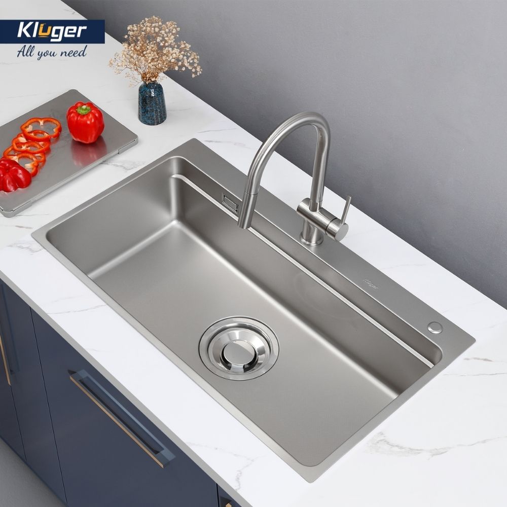 Chậu rửa chén Posco 304 Linen dập nổi KLUGER KF8850FSBasic (MOD Series)