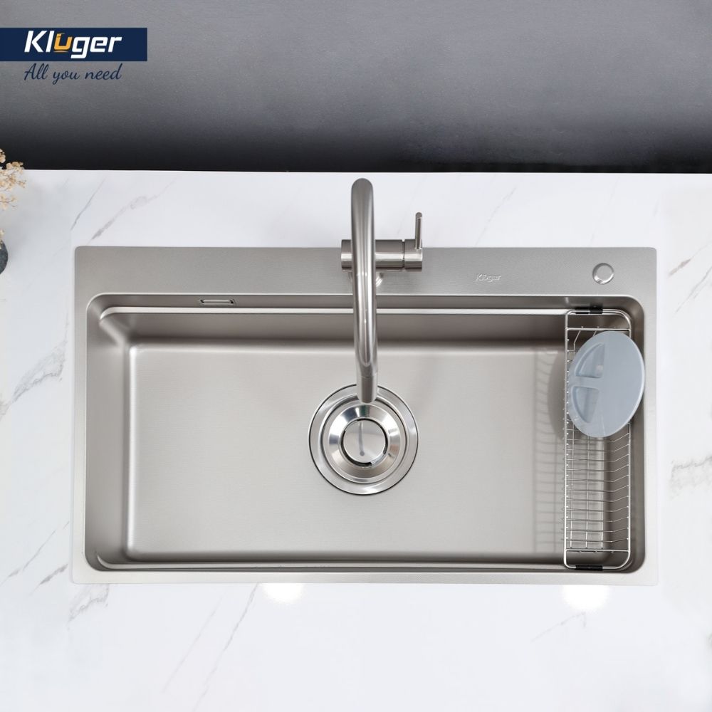 Chậu rửa chén Posco 304 Linen dập nổi KLUGER KF8850FSBasic (MOD Series)