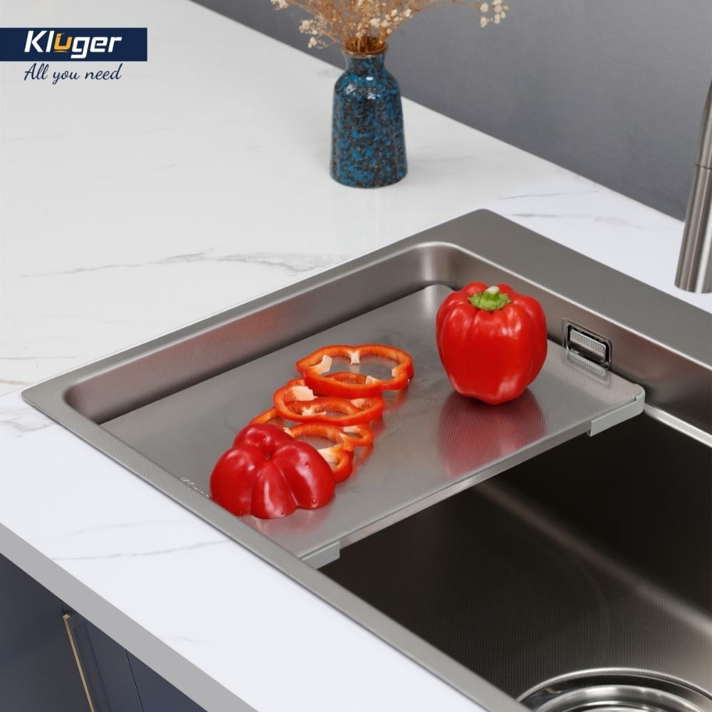 Chậu rửa chén Posco 304 Linen dập nổi KLUGER KF8850FSPlus (MOD Series)