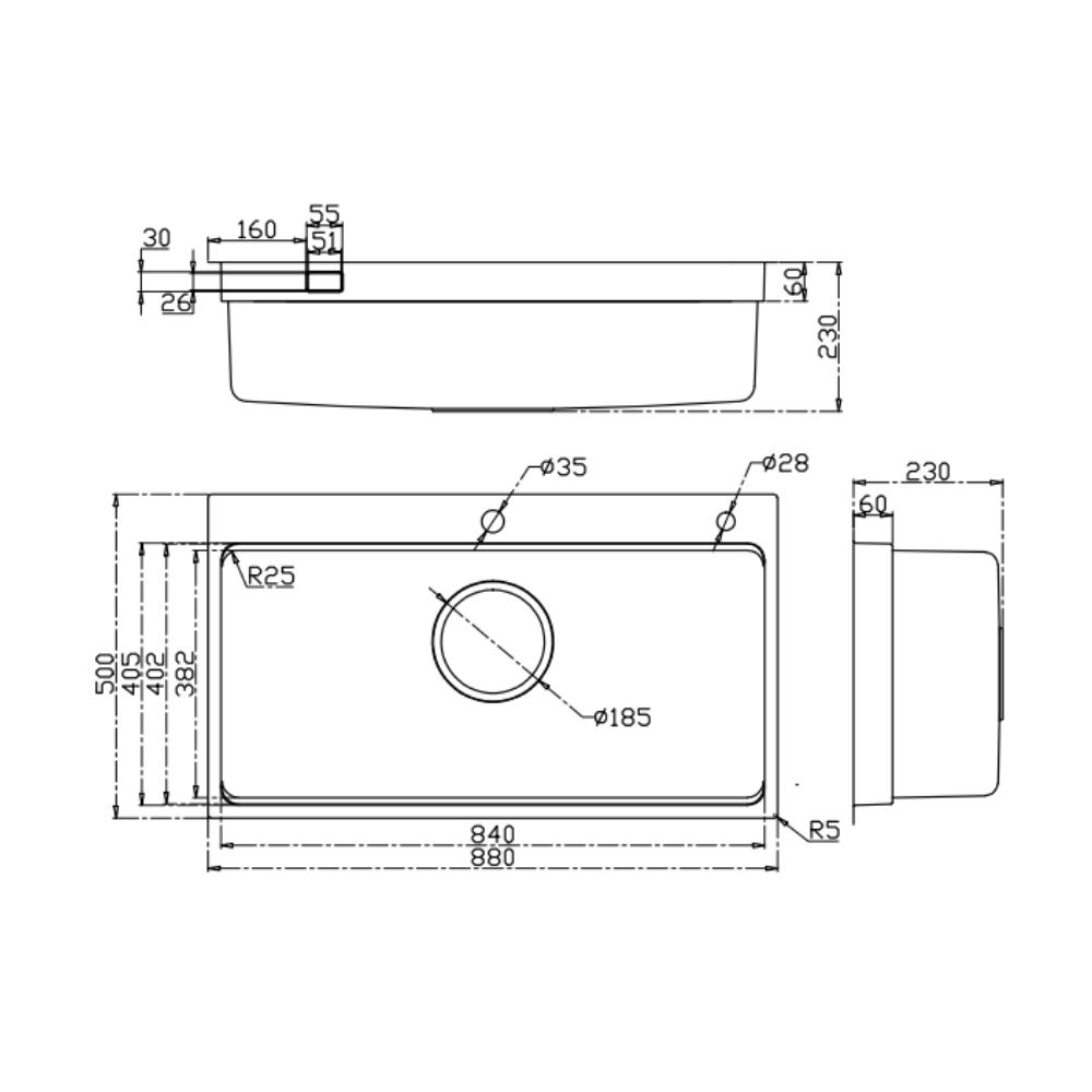 Chậu rửa chén Posco 304 Linen dập nổi KLUGER KF8850FSPlus (MOD Series)