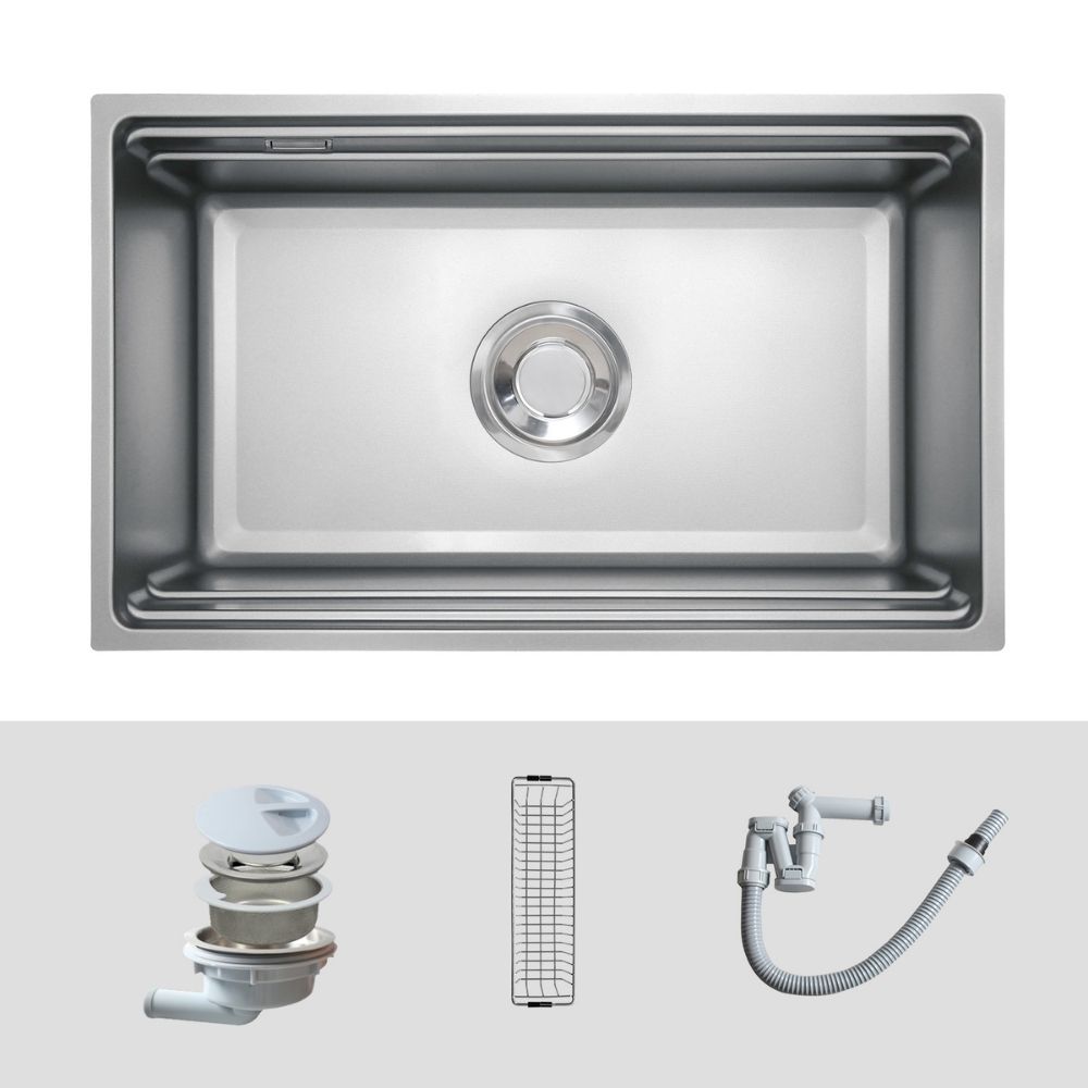 Chậu rửa chén Posco 304 Linen dập nổi KLUGER KG7044FSBasic (K600 Series)