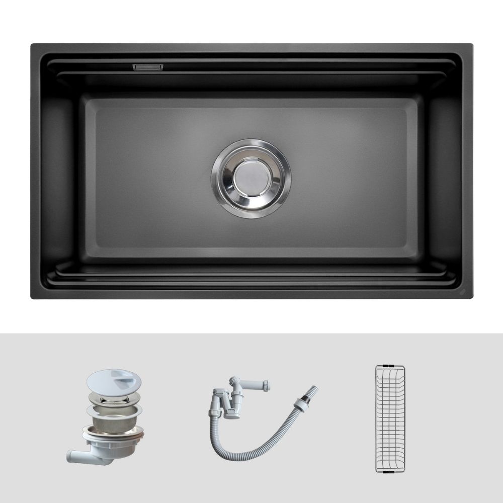 Chậu rửa chén Posco 304 Linen dập nổi KLUGER KG7644FBBasic (K600 Series)