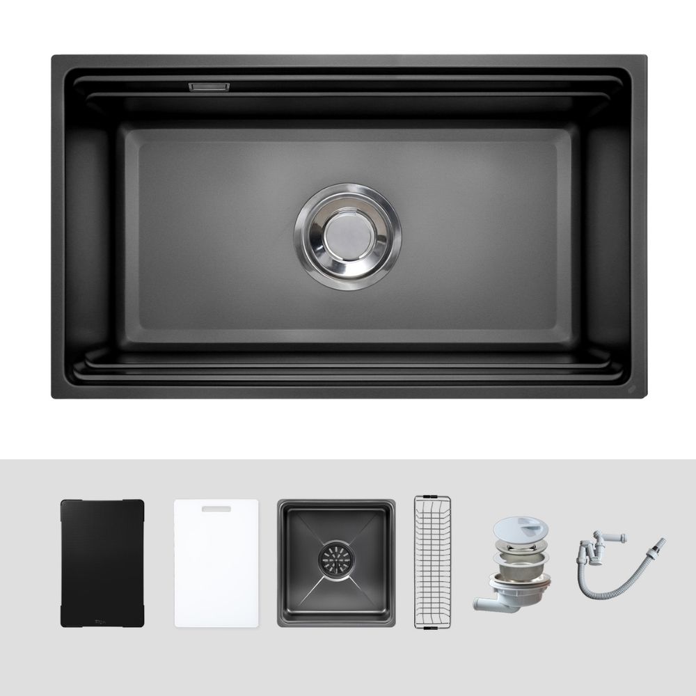 Chậu rửa chén Posco 304 Linen dập nổi KLUGER KG7644FBPlus (K600 Series)