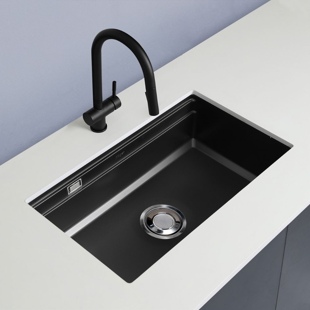 Chậu rửa chén Posco 304 Linen dập nổi KLUGER KG7644FBPlus (K600 Series)