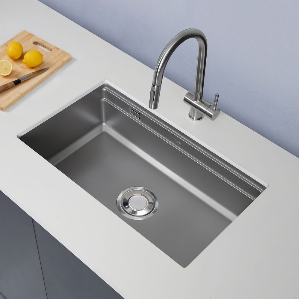 Chậu rửa chén Posco 304 Linen dập nổi KLUGER KG7644FSBasic (K600 Series)