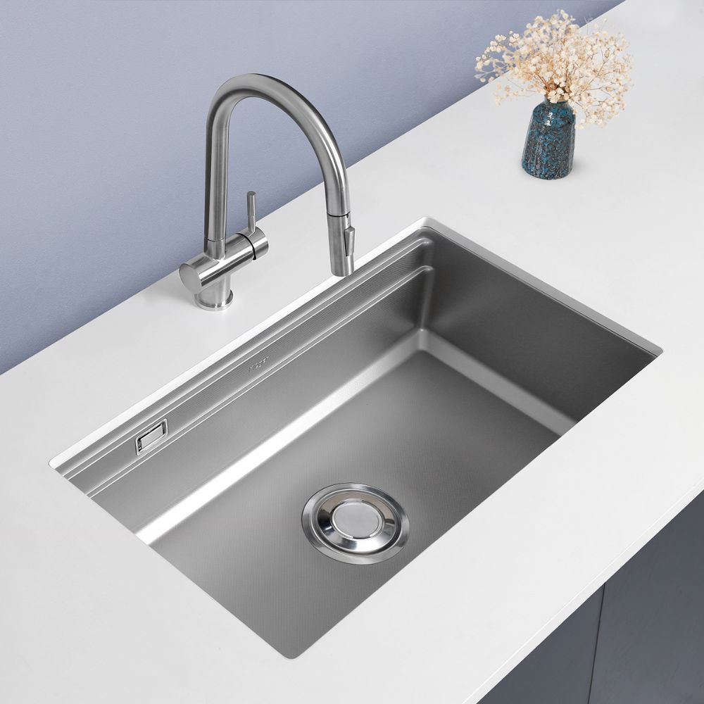 Chậu rửa chén Posco 304 Linen dập nổi KLUGER KG7644FSBasic (K600 Series)
