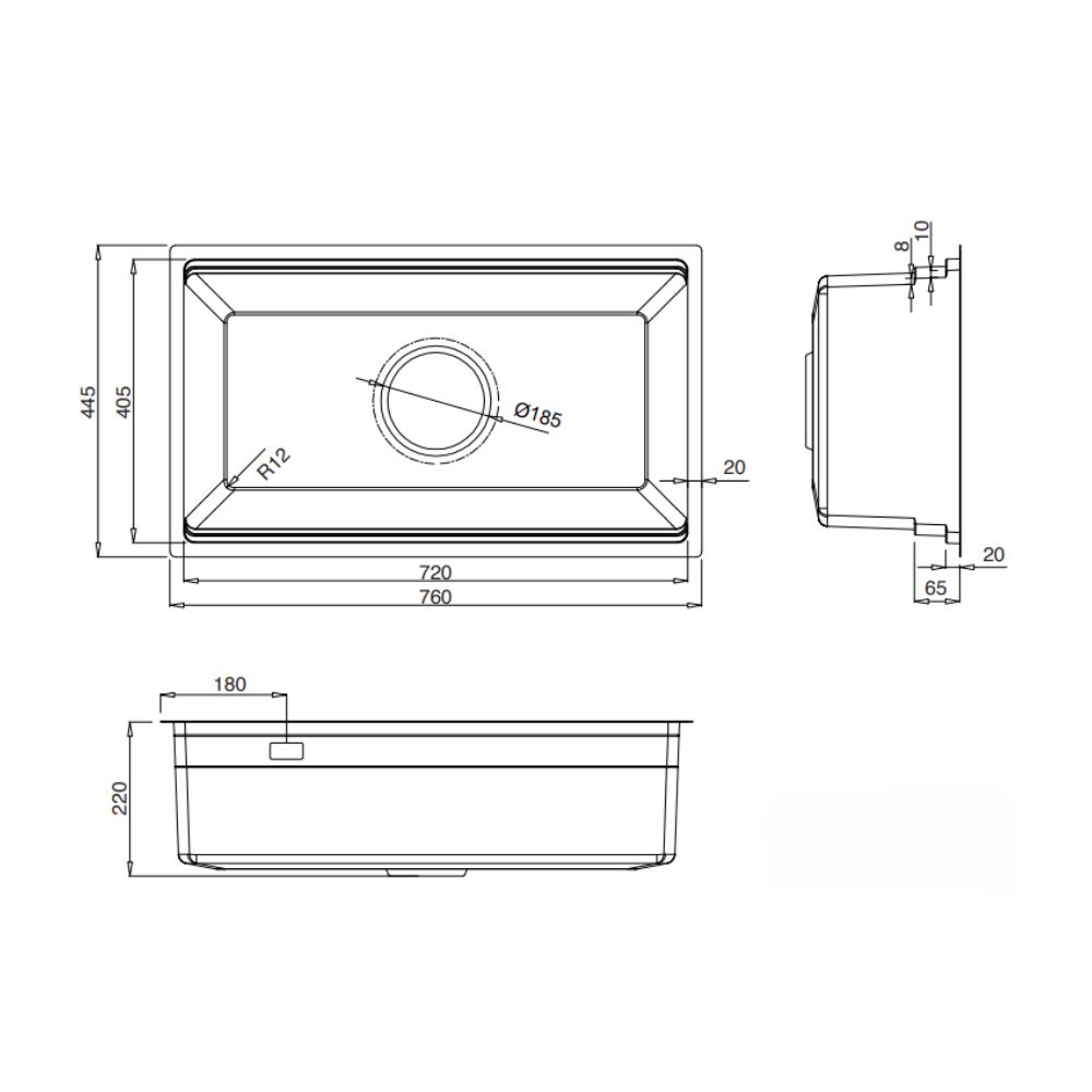 Chậu rửa chén Posco 304 Linen dập nổi KLUGER KG7644FSBasic (K600 Series)