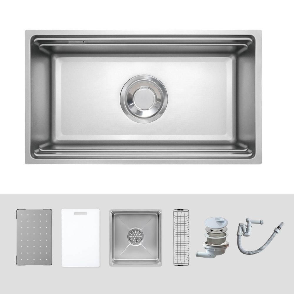 Chậu rửa chén Posco 304 Linen dập nổi KLUGER KG7644FSPlus (K600 Series)