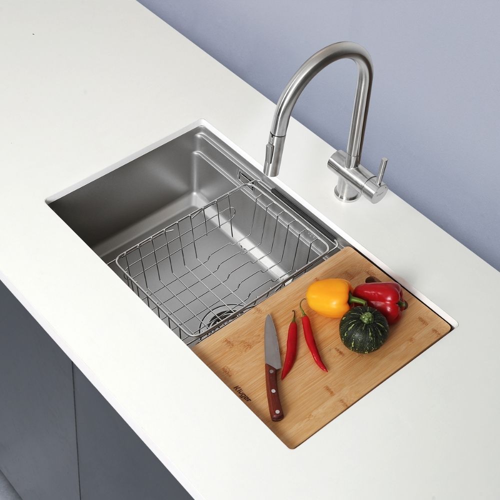 Chậu rửa chén Posco 304 Linen dập nổi KLUGER KG7644FSPlus (K600 Series)