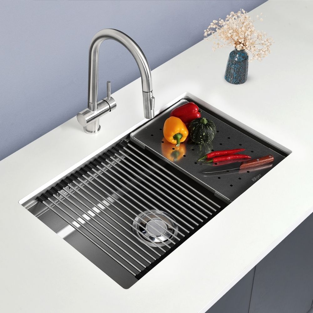 Chậu rửa chén Posco 304 Linen dập nổi KLUGER KG7644FSPlus (K600 Series)