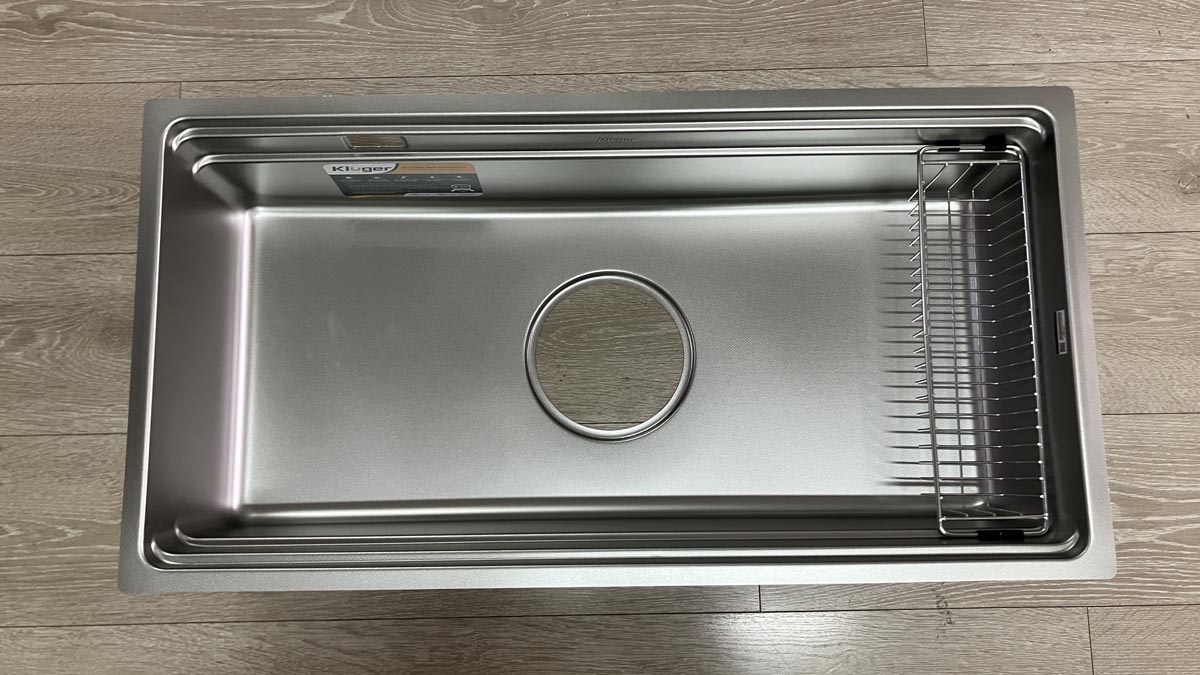 Chậu rửa chén Posco 304 Linen dập nổi Kluger KG8644FS Basic