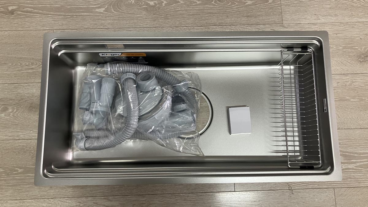 Chậu rửa chén Posco 304 Linen dập nổi Kluger KG8644FS Basic