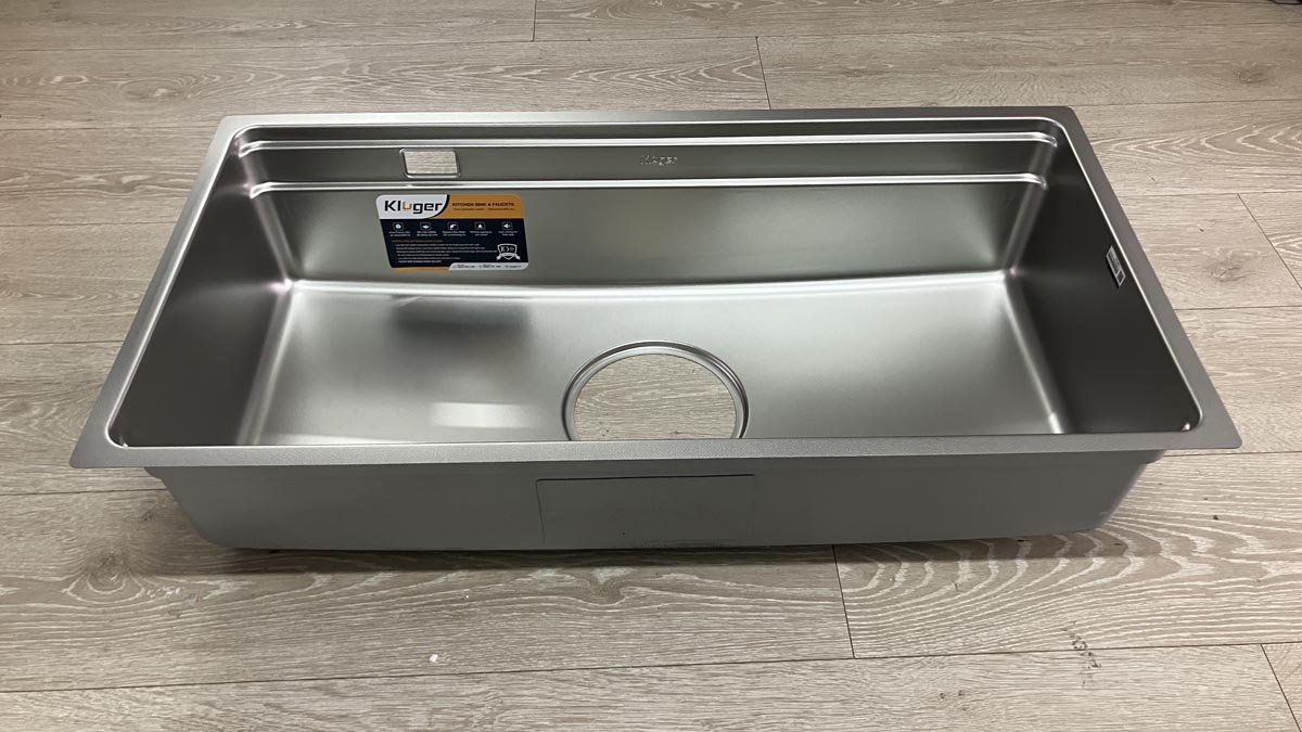 Chậu rửa chén Posco 304 Linen dập nổi Kluger KG8644FS Plus