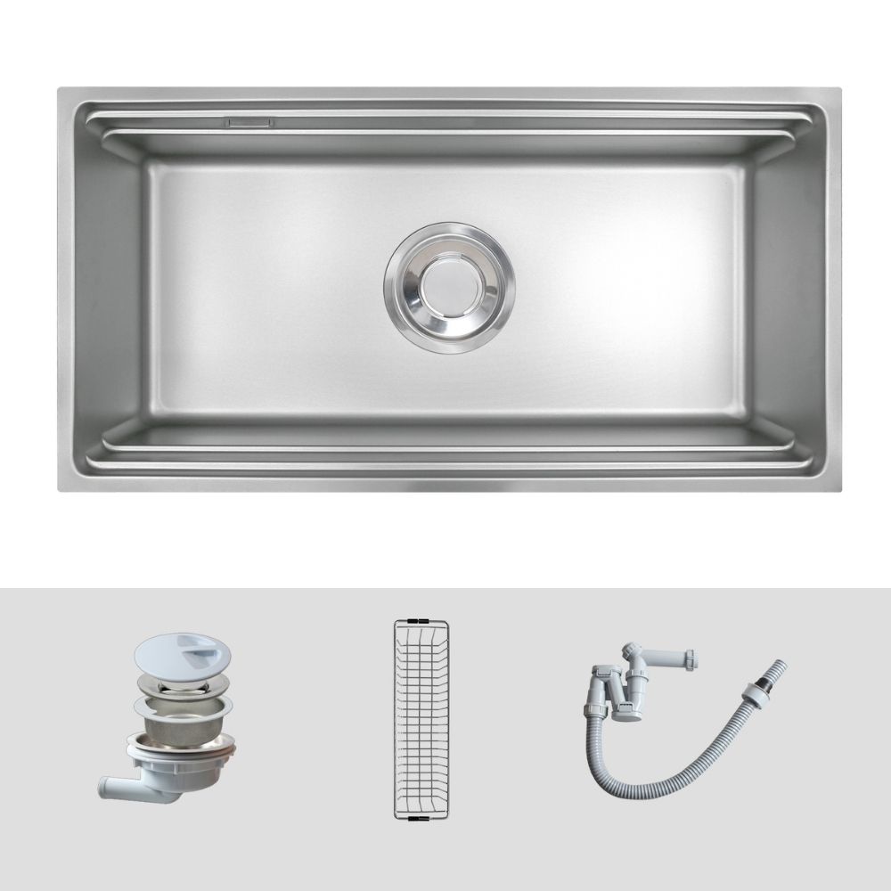 Chậu rửa chén Posco 304 Linen dập nổi KLUGER KG8644FSBasic (K600 Series)